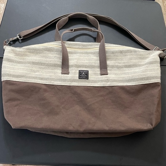 Faribault Woolen Mill Company Duffle Weekender Bag Olive Cream - Picture 2 of 8